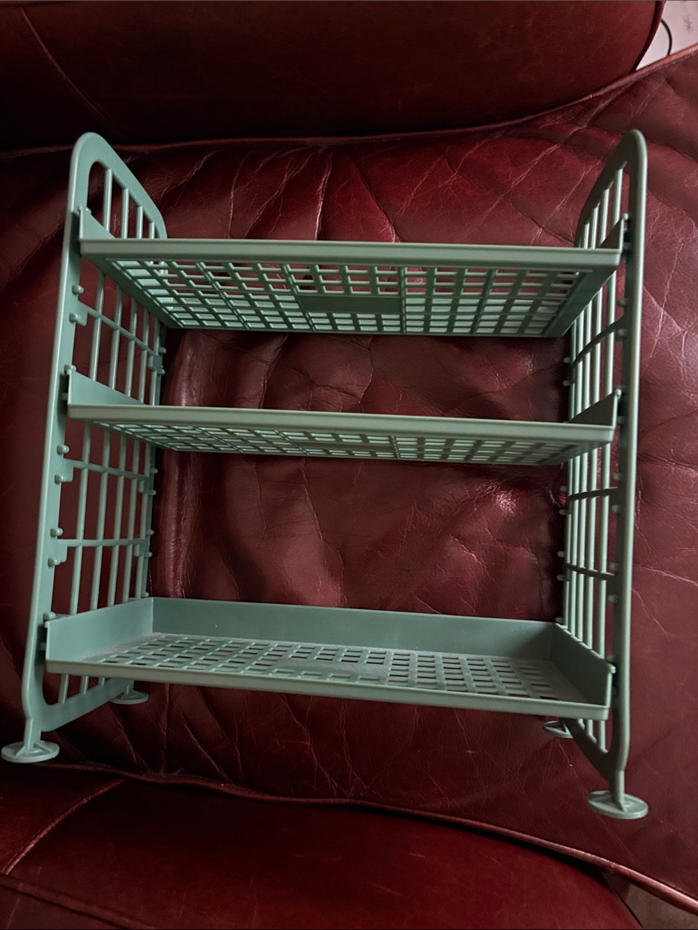3-Tier Mint Green Plastic Shelf Organizer